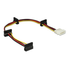 Delock Molex-t&aacute;pk&aacute;bel 4 tus csatlakoz&oacute;dug&oacute;val  4 x 15 tus SATA-csatlakoz&oacute;h&uuml;vely, 40 cm 60142