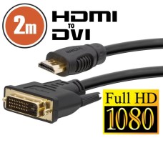 Delight DVI-D (Dual Link) - HDMI k&aacute;bel 2m Black aranyozott 20380