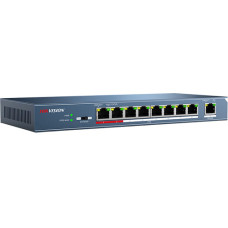 Hikvision 9 portos PoE switch, 8 PoE + 1 uplink port, nem menedzselhető DS-3E0109P-E/M