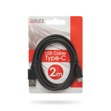 Delight USB Type-C k&aacute;bel 2m fekete