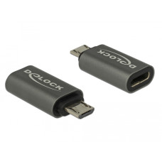 DELOCK &Aacute;talak&iacute;t&oacute; USB 2.0 Micro-B male to USB 2.0 Type-C female, antracit 65927
