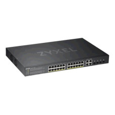 ZYXEL Switch 24x Gigabit + 4x Gigabit Combo (RJ45/SFP) hybird mode, standalone vagy NebulaFlexSmart Menedzselhető (375W) GS192024HPV2-EU0101F