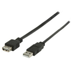 Valueline Valueline USB 2.0 USB A dugasz &ndash; USB A aljzat lapos hosszabb&iacute;t&oacute;k&aacute;bel, 1,00 m