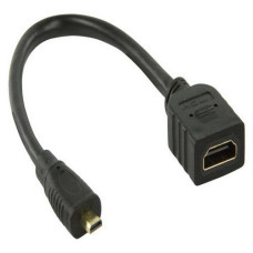 Valueline Valueline nagysebességű HDMI™ kábel Ethernet átvitellel, HDMI™ micro - HDMI™ bemeneti csatlakozó, 0,20 m, fekete