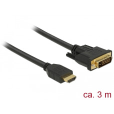 DELOCK k&aacute;bel HDMI male to DVI 24+1 male k&eacute;tir&aacute;ny&uacute;, 3m 85655