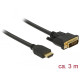 DELOCK kábel HDMI male to DVI 24+1 male kétirányú, 3m 85655 DELOCK kábel HDMI male to DVI 24+1 male kétirányú, 3m 85655