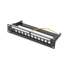 DIGITUS Patch panel 10'' 12-port 1U modular Keystone, tray, black DN-91420 DIGITUS Patch panel 10'' 12-port 1U modular Keystone, tray, black DN-91420