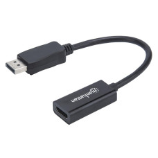 Manhattan Kábel adapter DisplayPort DP HDMI M/F 1080p Full HD 15cm fekete 151634 Manhattan Kábel adapter DisplayPort DP HDMI M/F 1080p Full HD 15cm fekete 151634