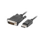 Lanberg cable Displayport(M) V1.2-DVI-D(M)(24+1) 1.8m Black DUAL LINK CA-DPDV-10CU-0018-BK Lanberg cable Displayport(M) V1.2-DVI-D(M)(24+1) 1.8m Black DUAL LINK CA-DPDV-10CU-0018-BK