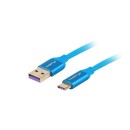 Lanberg Premium cable USB-C(M)-A(M) 2.0 1M Blue CA-USBO-21CU-0010-BL