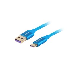 Lanberg Premium cable USB-C(M)-A(M) 2.0 1M Blue CA-USBO-21CU-0010-BL Lanberg Premium cable USB-C(M)-A(M) 2.0 1M Blue CA-USBO-21CU-0010-BL