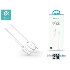 Devia USB - USB Type-C adat- &eacute;s t&ouml;ltők&aacute;bel 2 m-es vezet&eacute;kkel - Devia Smart USB Type-C 2.0 Cable - white ST312038