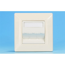 NIKOMAX 3 portos illesztőkeret feh&eacute;r, 80x80 mm NMC-PL80X80-3PA-WT