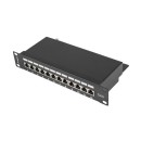 Lanberg Patch Panel 10'', 12 port 1U, cat.6, black PPF6-9012-B
