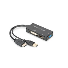 ASSMANN Adapter DisplayPort 1 na 3 HDMI+DVI+VGA kabel multimedialny 0,2m AK-330403-002-S