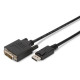 Cable Displayport w/interlock 1080p 60Hz FHD Type DP/DVI-D (24+1) M/M black 2m AK-340306-020-S