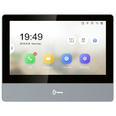 Hikvision IP video-kaputelefon belt&eacute;ri egys&eacute;g, 7" LCD kijelző, 1024x600 felbont&aacute;s, WiFi, PoE DS-KH8350-WTE1-Grey