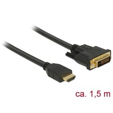 Delock HDMI to DVI-D 24+1 cable bidirectional 1.5 m black 85653 Delock HDMI to DVI-D 24+1 cable bidirectional 1.5 m black 85653