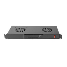 Lanberg 19'' Fan Unit / Ventilation Panel With LCD 2 Fans + Thermostat 230V AK-1502-B