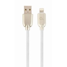 Gembird Premium rubber 8-pin charging and data cable, 2m, white CC-USB2R-AMLM-2M-W Gembird Premium rubber 8-pin charging and data cable, 2m, white CC-USB2R-AMLM-2M-W