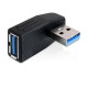 DELOCK Adapter USB 3.0 male-female angled 90° horizontal (65341)