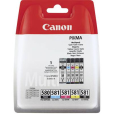 Canon Tinta PGI-580, CLI-581 PBKBKCMY Eredeti Fekete, Fénykép fekete, Cián, Bíbor, Sárga 2078C005 Canon Tinta PGI-580, CLI-581 PBKBKCMY Eredeti Fekete, Fénykép fekete, Cián, Bíbor, Sárga 2078C005