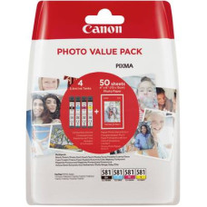 Canon Tinta CLI-581 Photo Value Pack CMYK Eredeti Fénykép fekete, Cián, Bíbor, Sárga 2106C005 Canon Tinta CLI-581 Photo Value Pack CMYK Eredeti Fénykép fekete, Cián, Bíbor, Sárga 2106C005