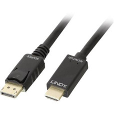 LINDY Kijelző csatlakoz&oacute; / HDMI Csatlakoz&oacute;k&aacute;bel [1x DisplayPort dug&oacute; - 1x HDMI dug&oacute;] 5 m Fekete