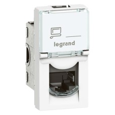 Legrand Program Mosaic LCS2 RJ45 aljzat Cat 6 UTP 1 modul feh&eacute;r