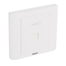Legrand s&uuml;llyesztett szerelv&eacute;ny - 1xRJ45 keystone port fogad&aacute;s&aacute;ra egyenes feh&eacute;rburkolattal &eacute;s kerett