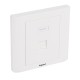 Legrand süllyesztett szerelvény - 1xRJ45 keystone port fogadására egyenes fehérburkolattal és kerett