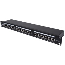 Manhattan Patch panel - CAT6A FTP árnyékolt patch panel, 24 portos, 1U, Fekete Manhattan Patch panel - CAT6A FTP árnyékolt patch panel, 24 portos, 1U, Fekete