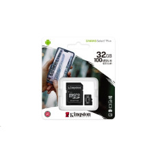 KINGSTON Mem&oacute;riak&aacute;rtya MicroSDHC 32GB Canvas Select Plus 100R A1 C10 Adapter n&eacute;lk&uuml;l SDCS2/32GBSP