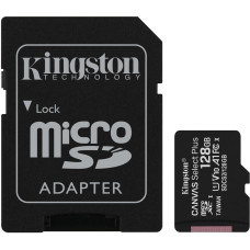 KINGSTON Memóriakártya MicroSDXC 128GB Canvas Select Plus 100R A1 C10 + Adapter SDCS2/128GB