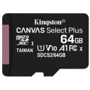 Kingston 64GB micSDXC Canvas Select Plus 100R A1 C10 Single Pack w/o ADP SDCS2/64GBSP