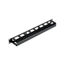 NIKOMAX Gyűrűspanel, 1U, 58 mm gyűrűm&eacute;lys&eacute;ggel, takar&oacute;panellel, fekete NMC-OK580C-1U-BK