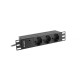 LANBERG PDU-03F-0200-BK Lanberg PDU 10 1U 16A, 3x 230v Schucko 2m Black PDU-03F-0200-BK