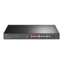 TP-LINK Switch 16x100Mbps (16xPOE+) + 2x1000Mbps + 1xGigabit kombó SFP, TL-SL1218MP TL-SL1218P TP-LINK Switch 16x100Mbps (16xPOE+) + 2x1000Mbps + 1xGigabit kombó SFP, TL-SL1218MP TL-SL1218P