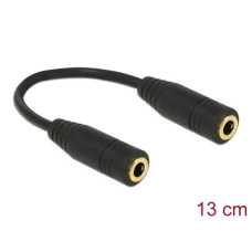 Delock Adapter Audio sztereó jack 3,5 mm-es, 4 pólusú anya anya 13 cm 65896 Delock Adapter Audio sztereó jack 3,5 mm-es, 4 pólusú anya anya 13 cm 65896