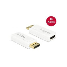 Delock Adapter Displayport 1.2-dugós csatlakozó - HDMI-csatlakozóhüvely 4K aktív, fehér 65580