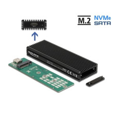 Delock Külső USB Type-C kombinált ház M.2 NVMe PCIe vagy SATA SSD eszközhöz - szerszám mentes 42633 Delock Külső USB Type-C kombinált ház M.2 NVMe PCIe vagy SATA SSD eszközhöz - szerszám mentes 42633