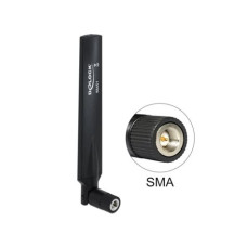 DeLock LTE Antenna SMA plug 1 - 4 dBi omnidirectional with tilt joint Black 88451 DeLock LTE Antenna SMA plug 1 - 4 dBi omnidirectional with tilt joint Black 88451