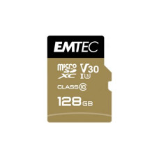 EMTEC Memóriakártya, microSDXC, 128GB, UHS-I/U3/V30/A2, 100/95 MB/s, adapter, EMTEC "SpeedIN" ECMSDM128GXC10SP
