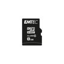 EMTEC Memóriakártya, microSD, 8GB, 20/12 MB/s, EMTEC "Classic" ECMSDM8GHC10CG