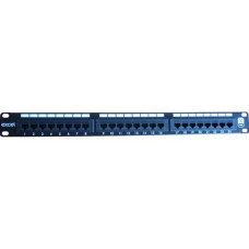 EXCEL Patch Panel Cat.6 FTP 24 portos 1U, fekete 100-013