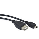 Gembird USB OTG AF to Mini-BM cable 0,15m Black A-OTG-AFBM-002