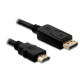 Delock 85963 HDMI-A -> DisplayPort kábel USB-A tápellátással 1m fekete