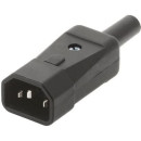 Bachmann C14 csatlakozó dugó fekete szerelhető 10A szünetmenteshez 19.07.1294 Bachmann C14 csatlakozó dugó fekete szerelhető 10A szünetmenteshez 19.07.1294