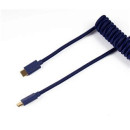 Keychron Coiled Aviator USB-C M/M adatkábel 0.9m kék (+USB-C - USB-A adapter) CAB-L