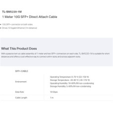 TP-Link TL-SM5220-1M 1m 10G SFP+ Direct Attach Cable TL-SM5220-1M TP-Link TL-SM5220-1M 1m 10G SFP+ Direct Attach Cable TL-SM5220-1M
